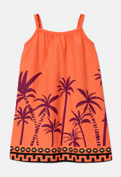 Vestido Naranja Palmeras