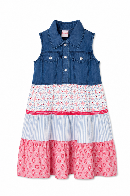 Vestido Denim Flores