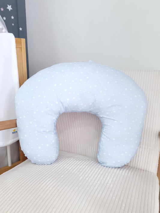 Almohada de lactancia. Azul, Estrellas Blancas