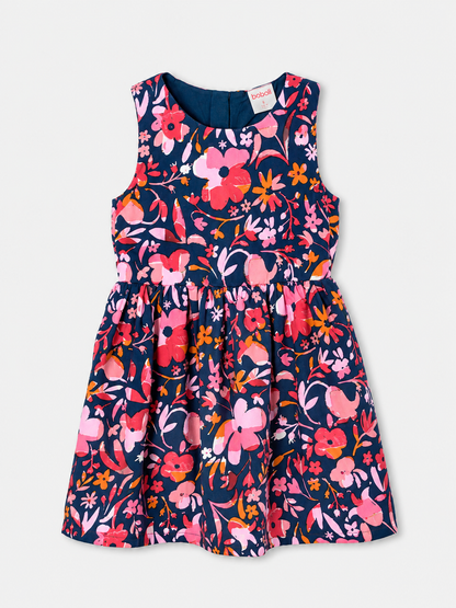 Vestido Flores Rosa/Azul