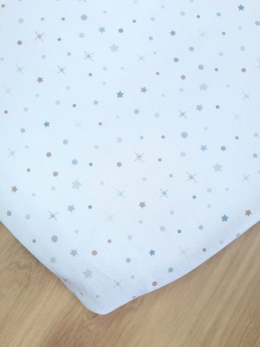 Cubre colchón cuna. Blanco Cielo