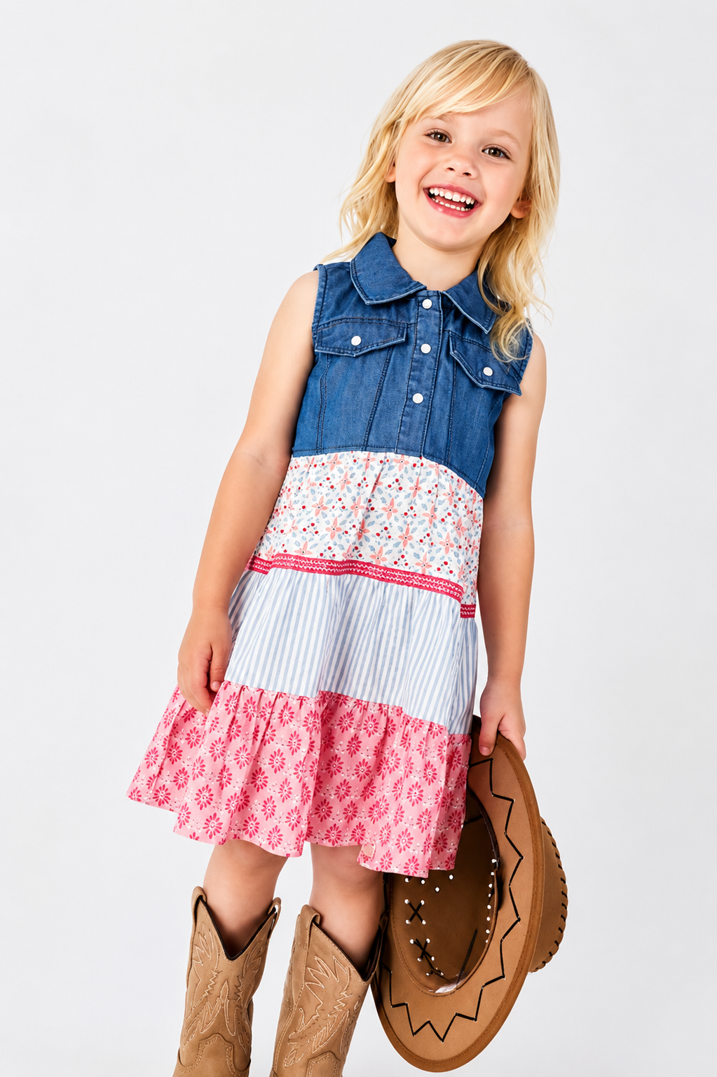 Vestido Denim Flores