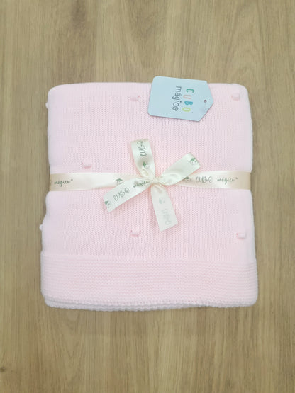 Manta Bordada Rosada