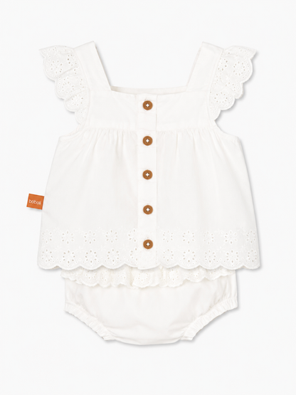 Conjunto Short. Blanco Niña
