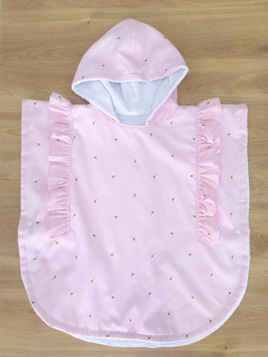 Toalla Poncho Abejitas Rosa