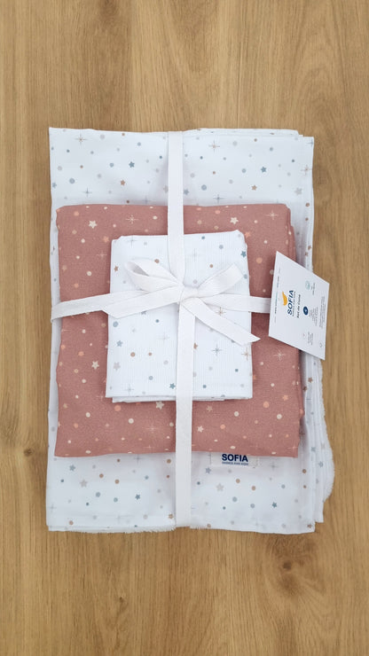 Set de Cuna. Rosa Cielo