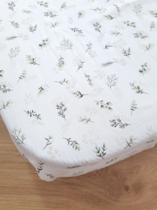 Cubre colchón colecho. Hojita Blanca