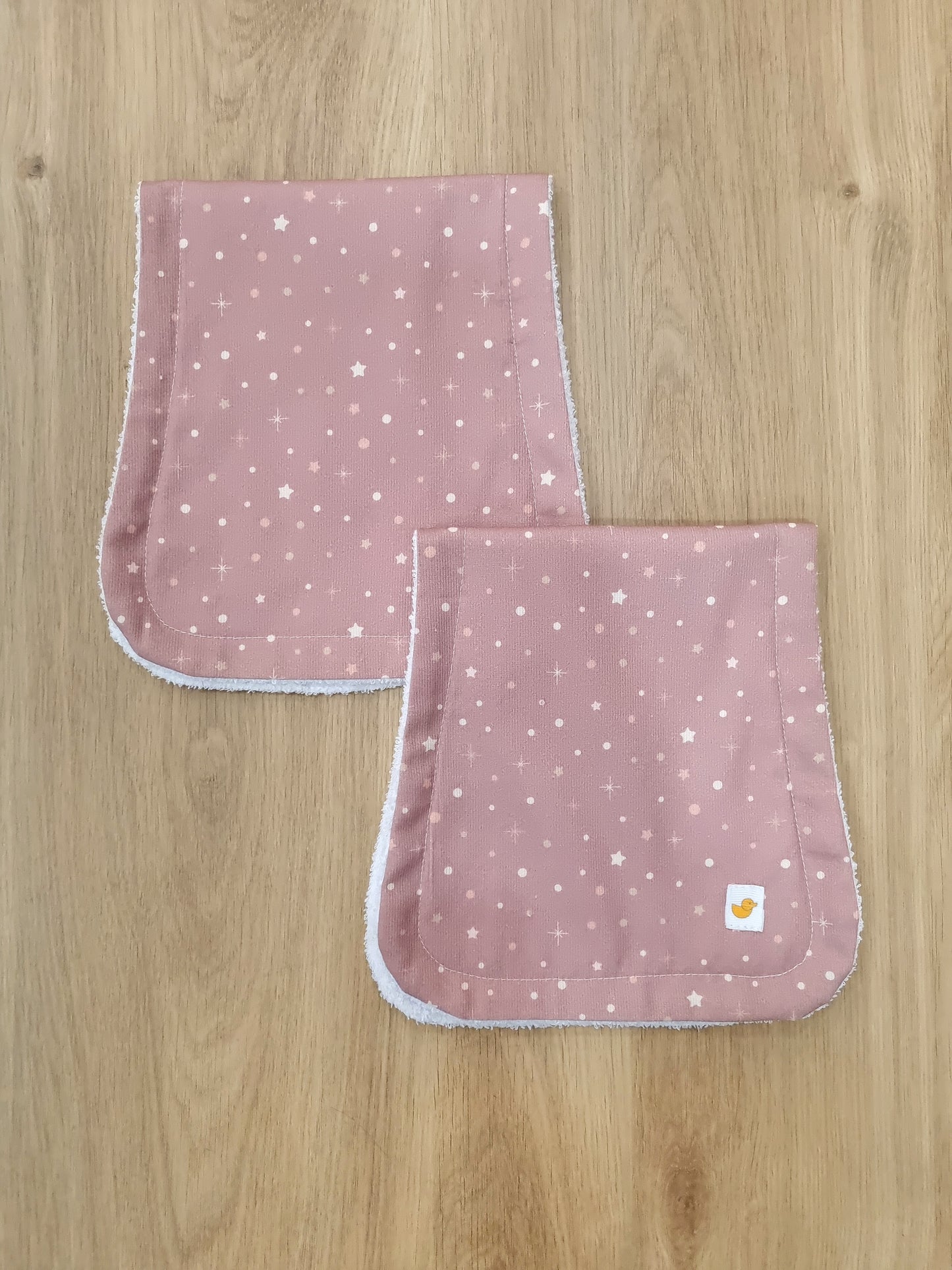 Set de 2 saliveros. Rosa cielo