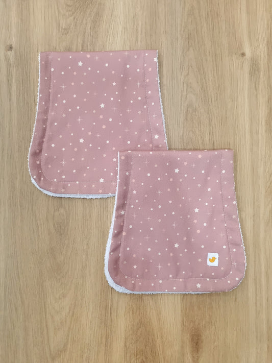 Set de 2 saliveros. Rosa cielo