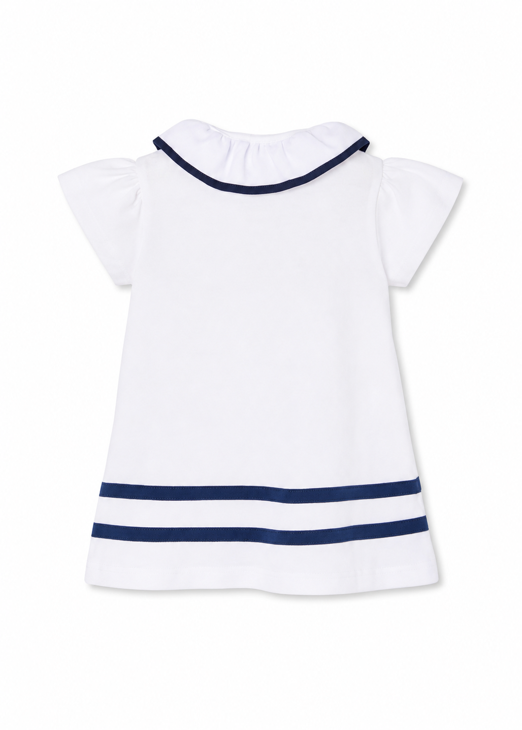 Vestido Blanco Rayas Azules