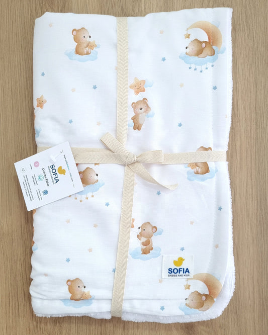 Colcha Polar. Osito Azul
