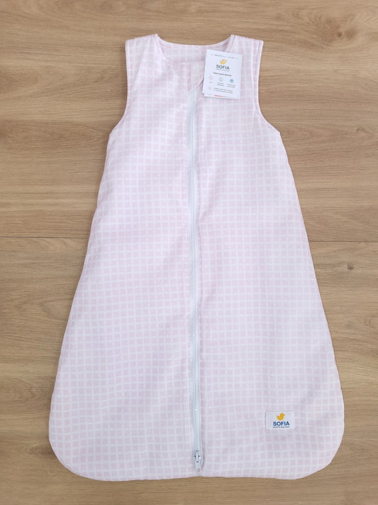 Saco Caliente para bebé. Cuadros Rosa