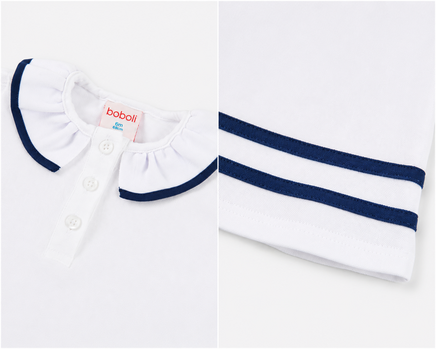 Vestido Blanco Rayas Azules