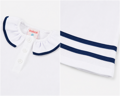 Vestido Blanco Rayas Azules