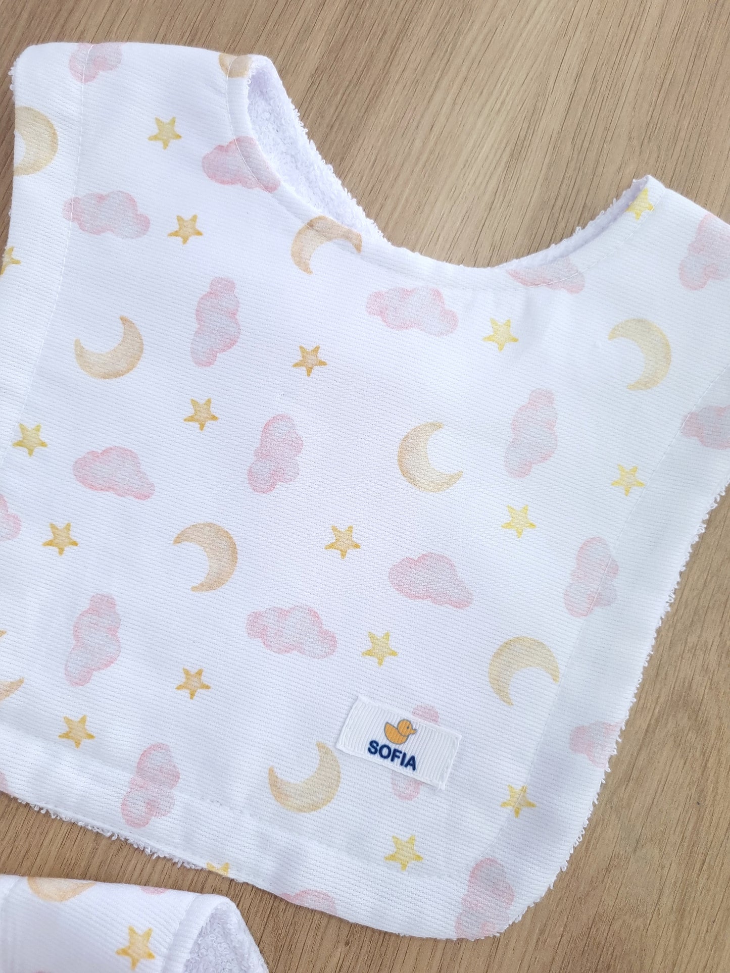 Set de 2 baberos. Cielo Rosa Tiza