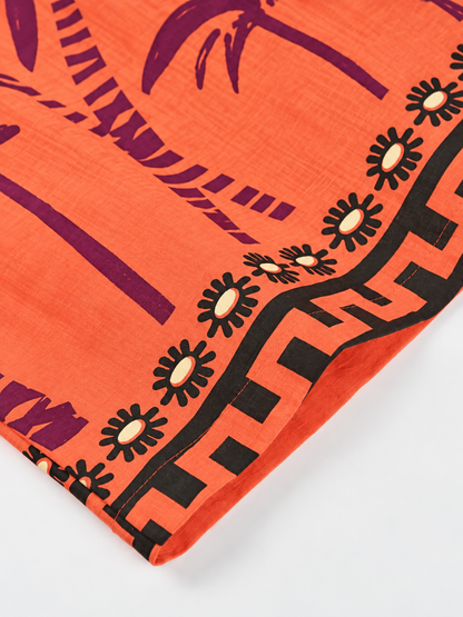 Vestido Naranja Palmeras
