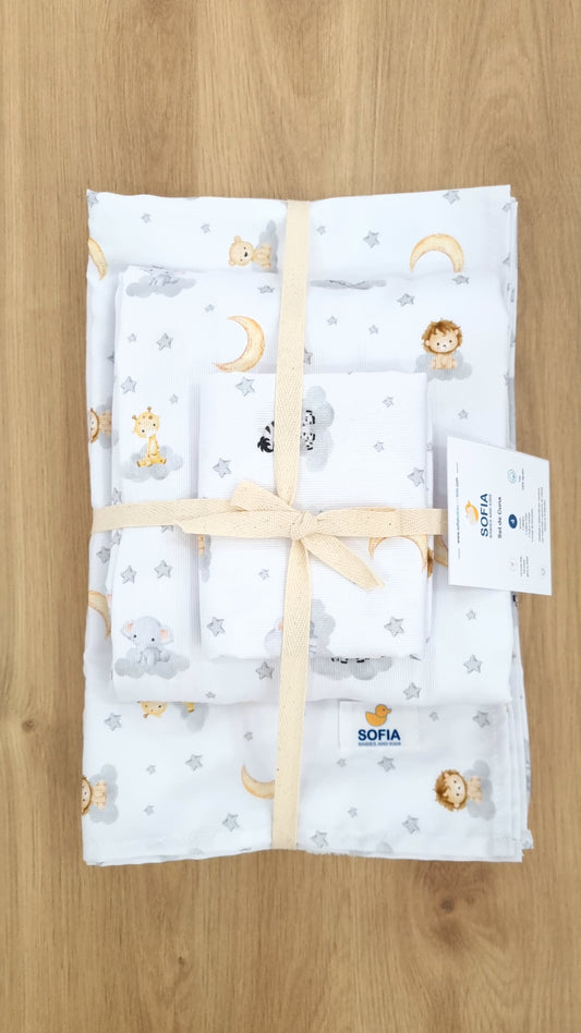 Set de Cuna. Animalitos Gris