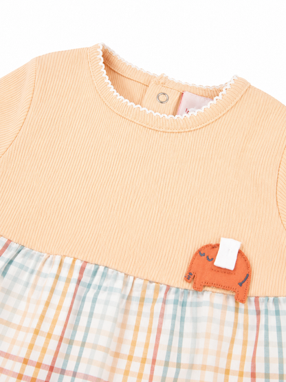 Vestido Naranja Cuadros