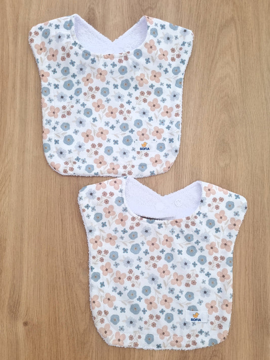 Set de 2 baberos. Flor Timeless