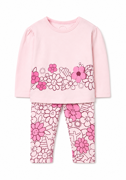 Conjunto Pantalón. Rosa Flores