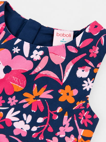 Vestido Flores Rosa/Azul