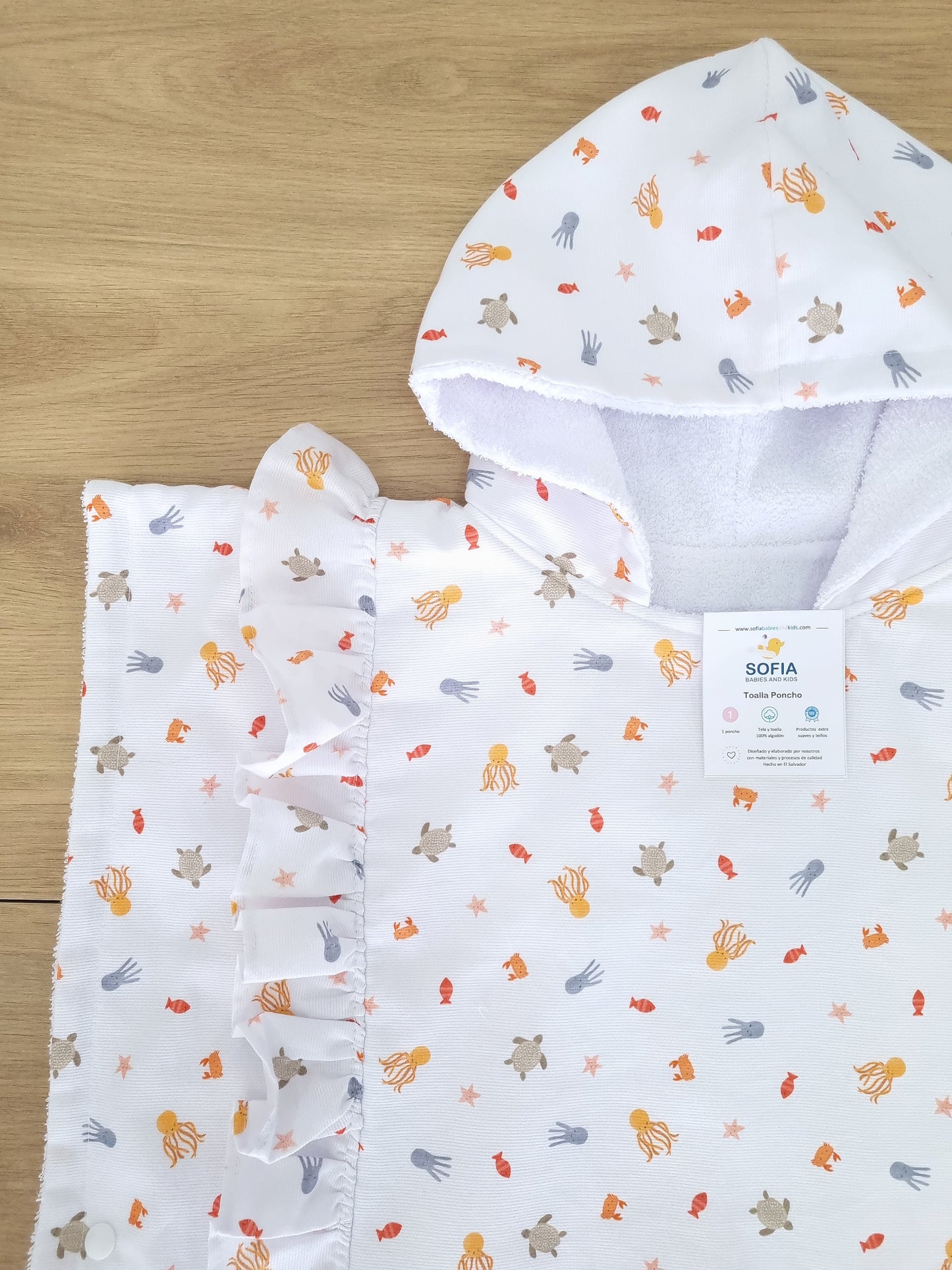 Toalla Poncho Océano Vuelitos