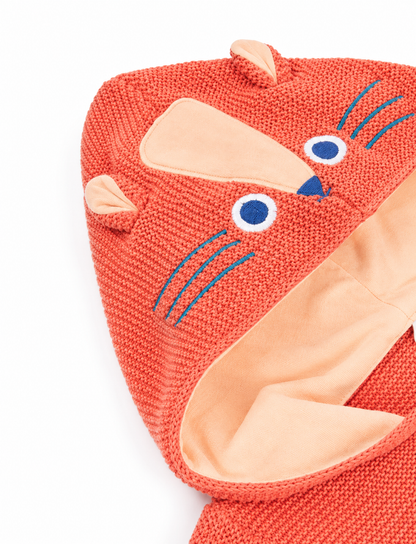 Sueter Naranja Leoncito con gorro