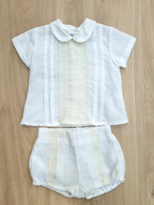 Conjunto Lino con Encaje al Centro. 3M