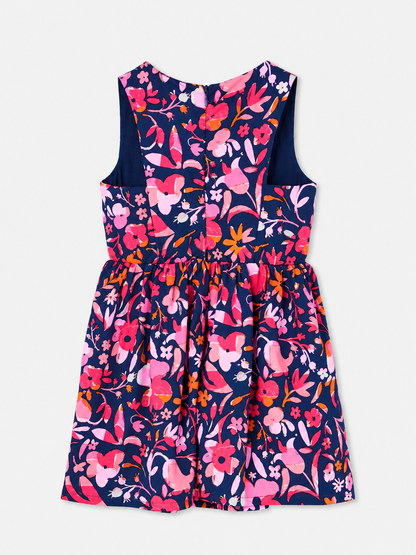 Vestido Flores Rosa/Azul