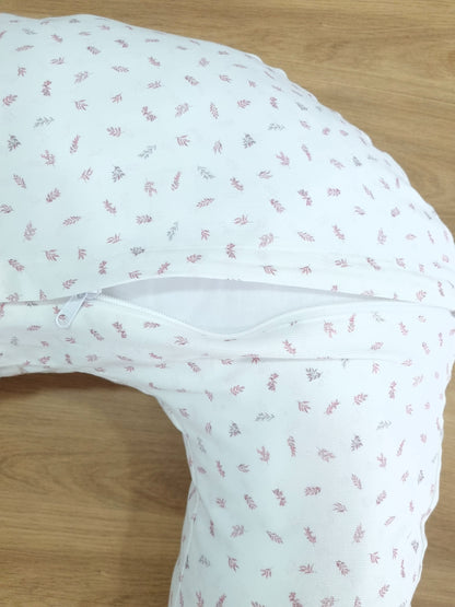 Almohada de lactancia. Hojitas Rosa