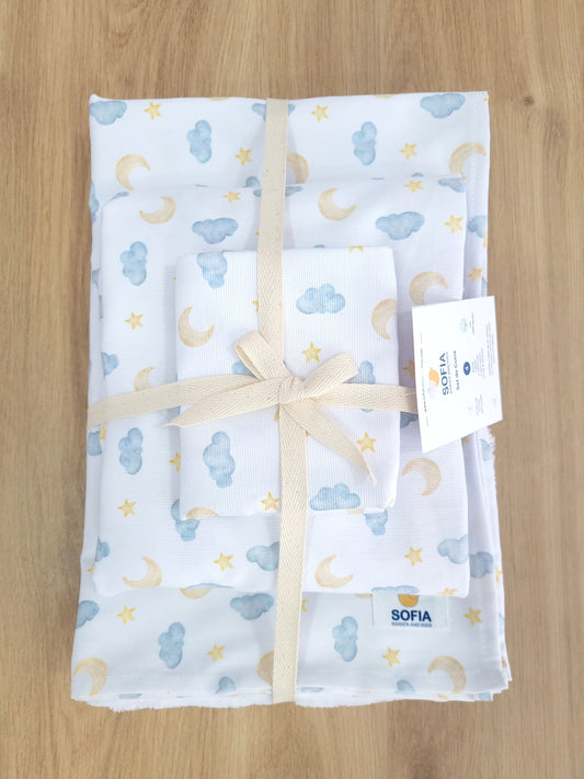 Set de Cuna. Cielo Azul Tiza
