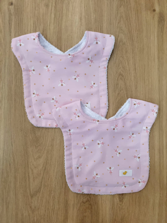 Set de 2 baberos. Haditas rosa