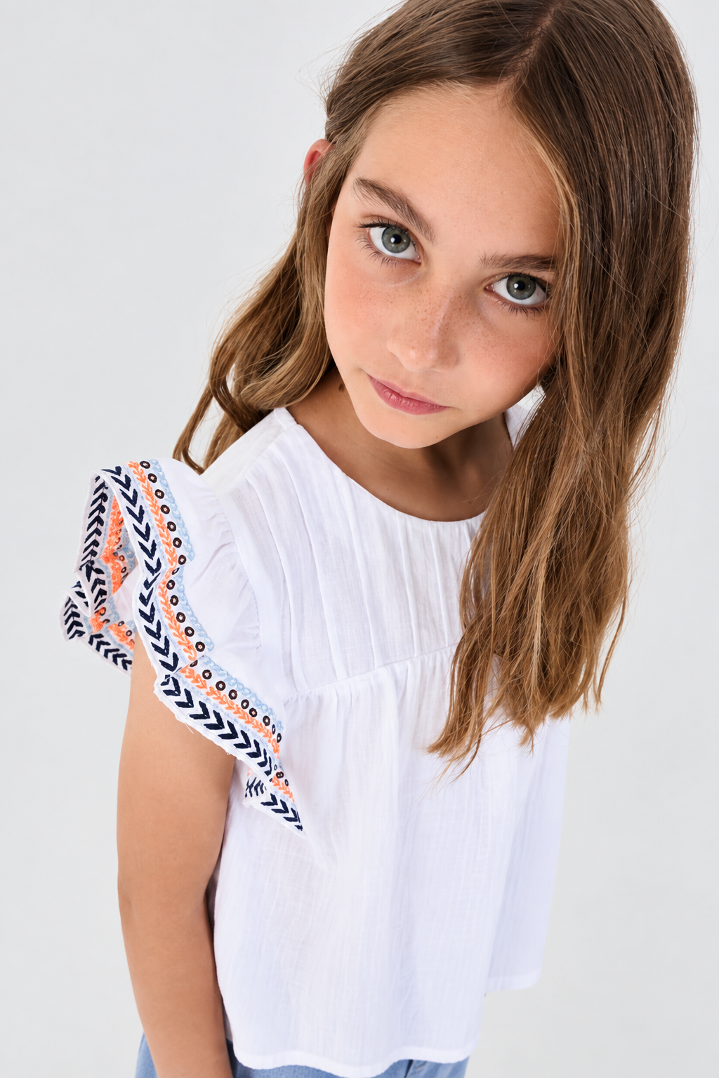 Camisa Mangas Bordadas