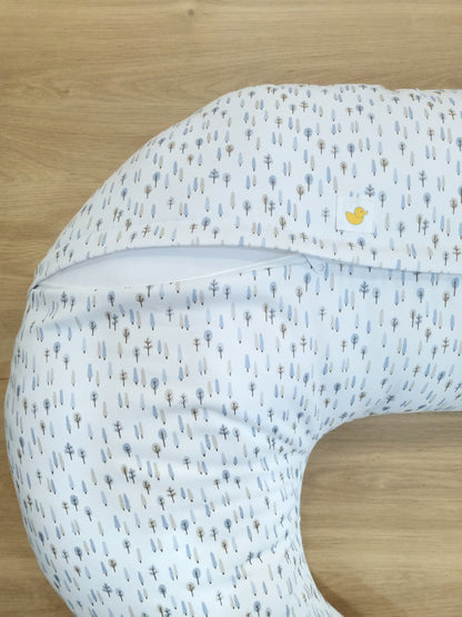 Almohada de lactancia y maternidad XL. Arbolitos Azules