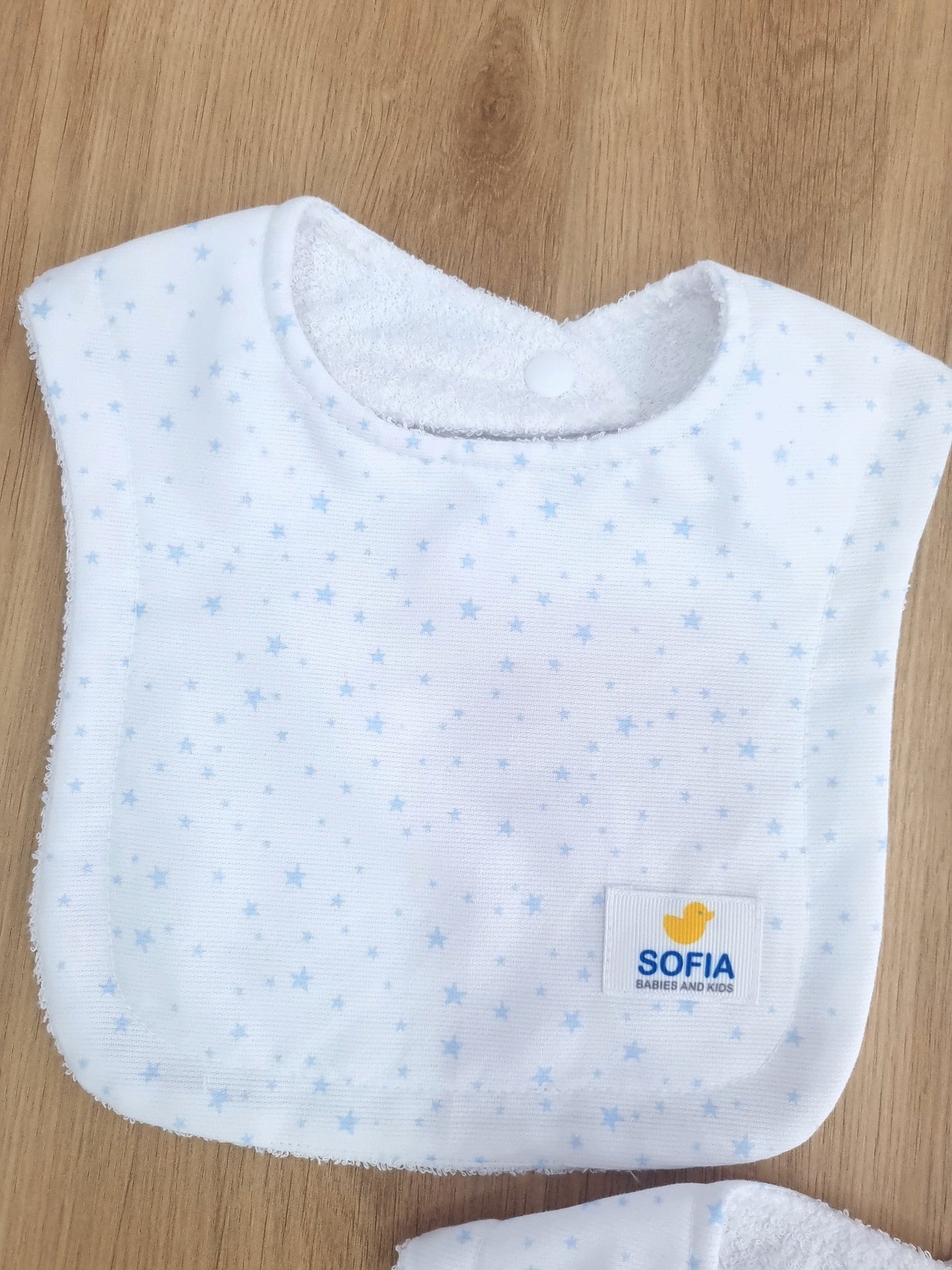 Set de 2 baberos. Estrellitas Azules