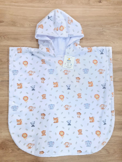 Toalla Poncho Animalitos con Hojitas