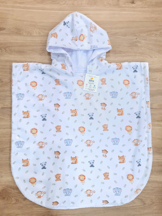 Toalla Poncho Animalitos con Hojitas
