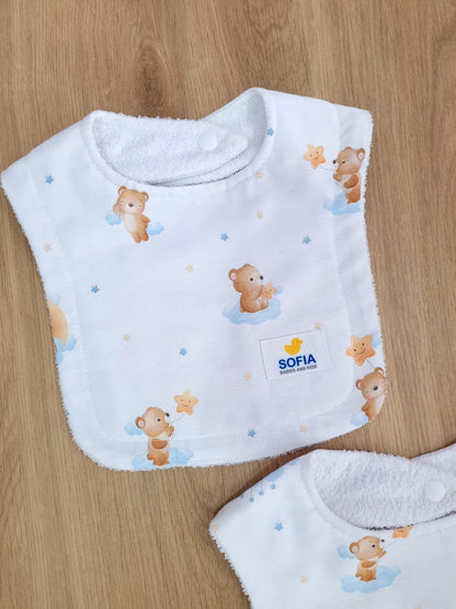 Set de 2 baberos. Osito Azul