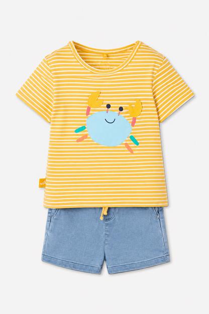 Conjunto Short Amarillo Cangrejito