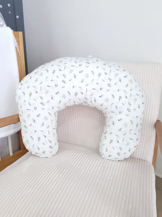 Almohada de lactancia. Hojitas Blanco