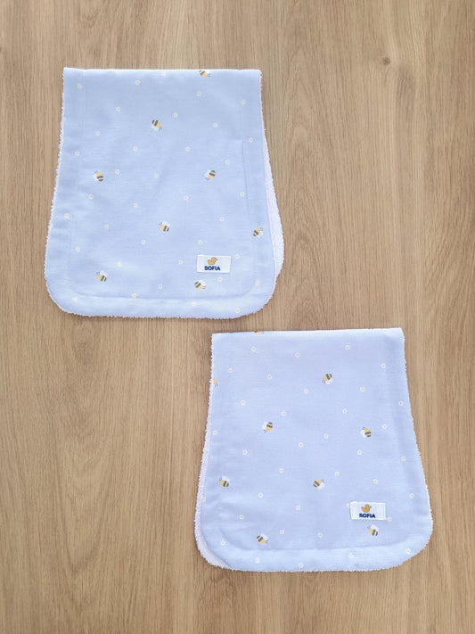 Set de 2 saliveros. Abejitas Lavanda