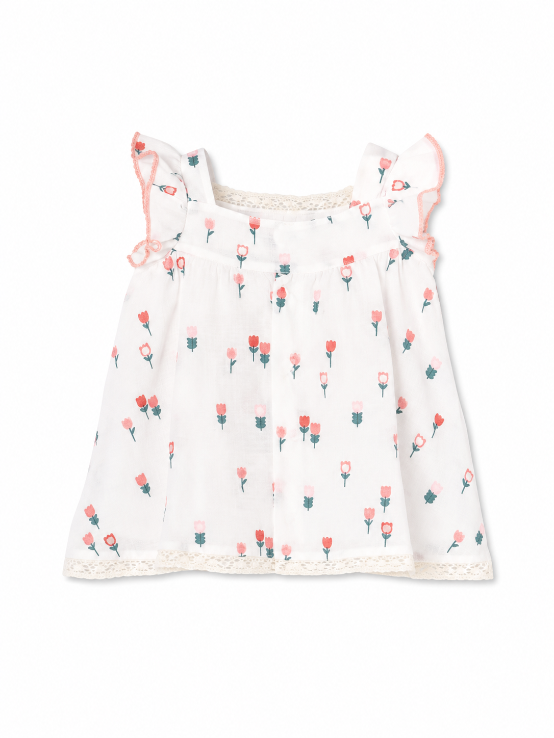 Vestido Blanco Flores Bordadas