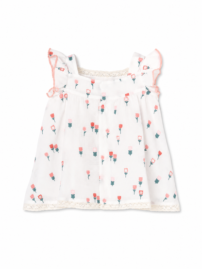 Vestido Blanco Flores Bordadas