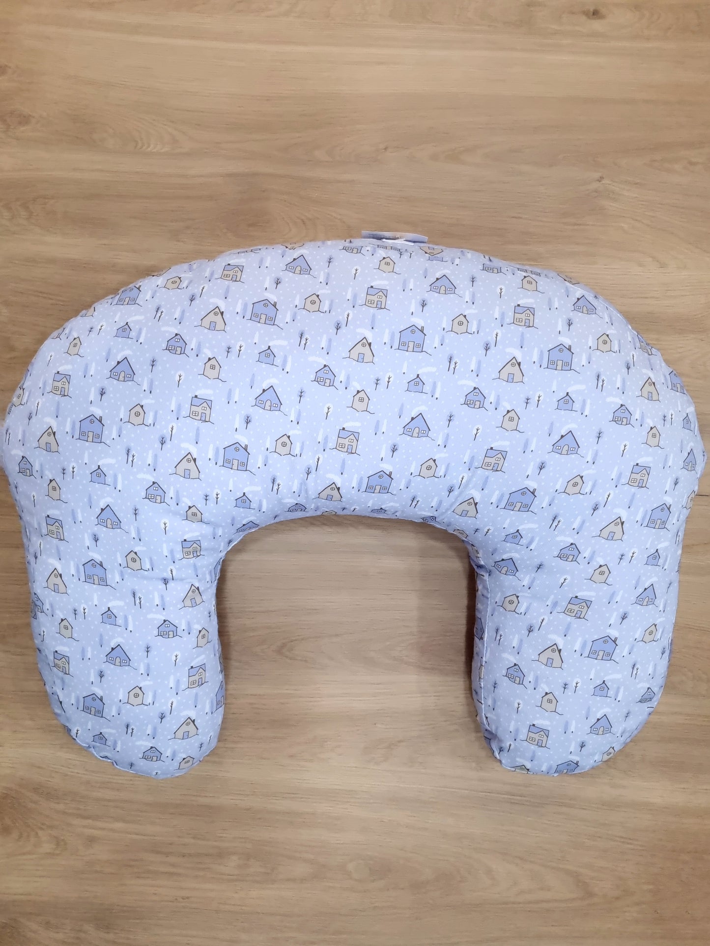 Almohada de lactancia. Casitas Azules