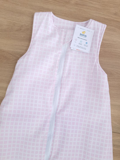 Saco Caliente para bebé. Cuadros Rosa