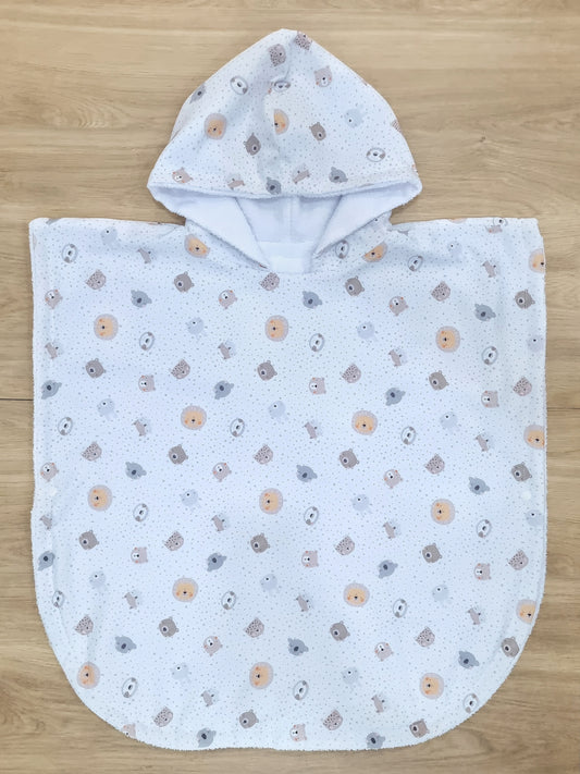 Toalla Poncho Animalitos de caritas