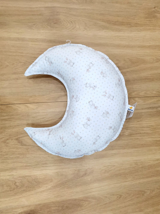 Cojín Luna. Conejitos de puntitos