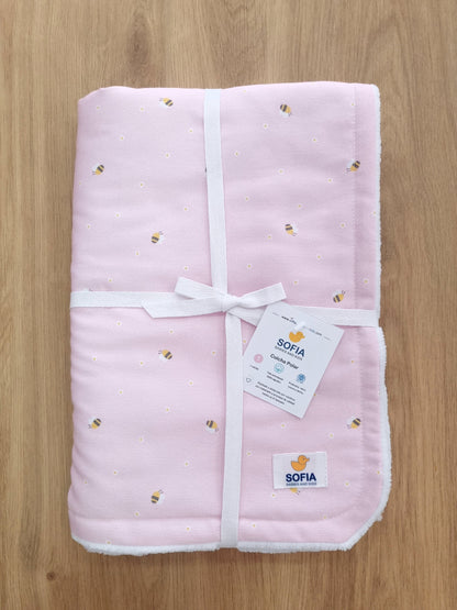 Colcha Polar. Abejita Rosa
