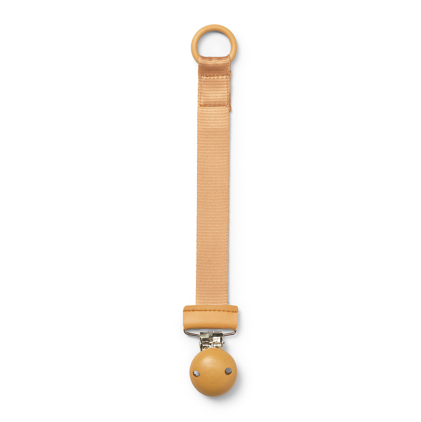 Pacifier Clip Wood - Gold
