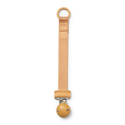 Pacifier Clip Wood - Gold
